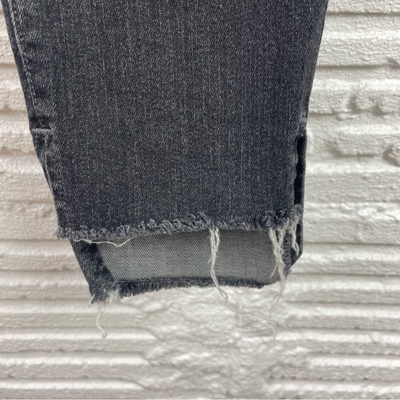 Frame Denim Le Skinny De Jeanne Black Marcy Distressed Chewed Hem Size 26 - Picture 8 of 14